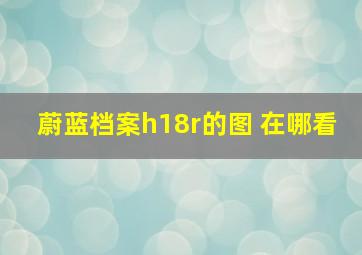 蔚蓝档案h18r的图 在哪看